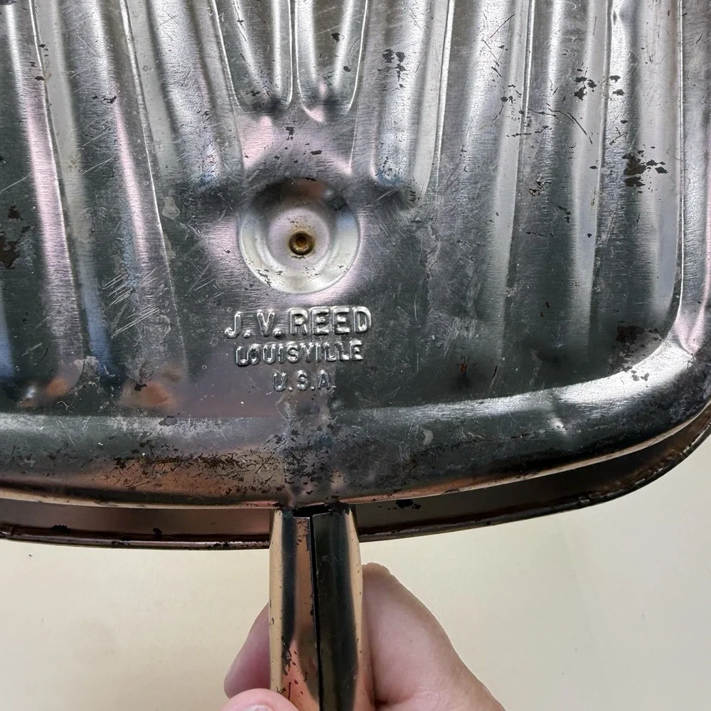 J.V. Reed Dustpan Vintage Metal Galvanized Silver Farmhouse Primitive USA